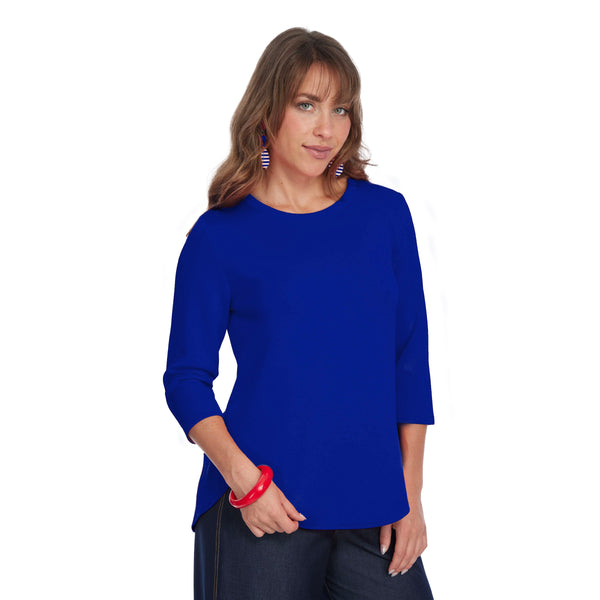 Lior Soft Knit Top in Blue - ZOFI-BLU