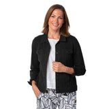 Stretch Jean Jacket in Black Denim - 31520-BLK