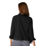 Stretch Jean Jacket in Black Denim - 31520-BLK