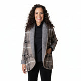 Taupe Plaid Shawl-Collar Cardigan - 87227-DRFT - Size XXL Only!