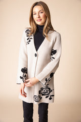 Habitat Floral Foliage Winter Bloom Cardigan - DOVE - image 2