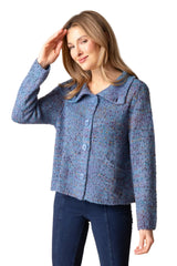 Habitat Confetti Funnel Cowl Cardigan - HARBOR - image 1