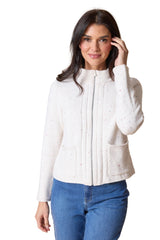 Habitat Harvest Tweed Birchwood Cardigan - WINTER WHITE - image 1