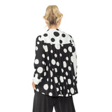 Polka-Dot Asymmetric Jacket in Black & White - 7093J - Size XXL Only!