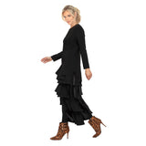 Tiered Cascading Jumpsuit in Black - 7232JS-BLK