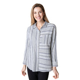 Striped Textured Button-Front Shirt - 45810 - Sizes S & XXL