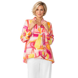 Abstract Watercolor Print Jacket - 6854J