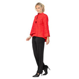 Textured Asymmetric Jacket in Red - 6288J-RD