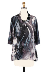 Abstract Swirl Burnout Jersey Knit Tunic - 9234
