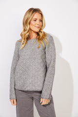 Cozy Diamond Sweater — pearl