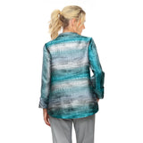 Stunning Metallic Asymmetric Jacket - 7518J-BLU