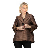 Textured Hi-Low Jacket in Brown - 7525J-BRN