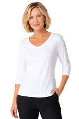 Soft Cotton Rib Tee in White - 16450-WHT - Size XL Only!