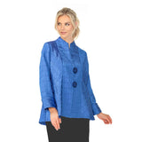 Textured Fit & Flare Jacket in Blue - 6293J-BLU