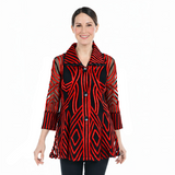 Soutache Mesh Jacket in Red - 2363-RD - Size XS Only!