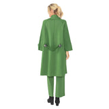 Techno Knit Long Open Front Jacket in Hunter Green - 4585J-HNT