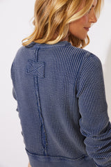 Mixed Waffle Solitude Crewneck - 97010