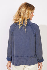 Mixed Waffle Mock Neck - 97011