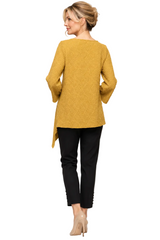 Jacquard Asymmetric Tunic in Gold - 7361T-GLD - Size L Only!