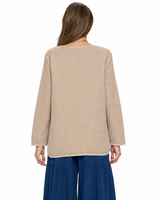 Waffle-Knit Cotton Tunic in Soy Latte - FW136-SL