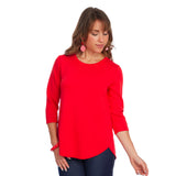 Lior Soft Knit High-Low Top in Red - ZOFI-RD