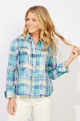 Hazy Plaid Weekend Shirt — fuchsia