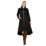 Wide Dramatic Collar Hi-Low Jacket in Black - 7142J-BLK