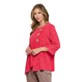 Mineral Wash Asymmetric Cotton Tunic in Red - CG102-RD