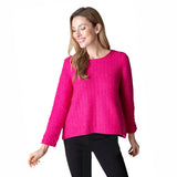 Brick-Stitch Texture Pullover Top in Raspberry - 89105
