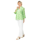 Eyelet Embroidered Asymmetric Jacket in Lime - 6842J-GRN - Size S Only!