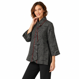 Just In! Elegant Jacquard Swirl Jacket in Silver - 2324-SLV