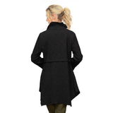 Tone-On-Tone Jacquard Tunic Jacket in Black - 7359T-BLK