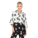 Two-Tone Polka-Dot Black & White Shirt - 6274T