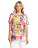 "Cancun" Burnout Tunic Top - AJ1-2051 - Size S