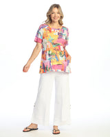 "Cancun" Burnout Tunic Top - AJ1-2051 - Size S