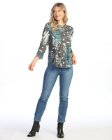 "Rosette" Burnout Tunic Top - AJ2-1964