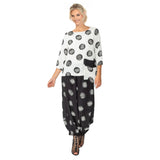 Polka-Dot Print Harem Pant in Black/White - 4863P-BK - Sizes S & XL Only!