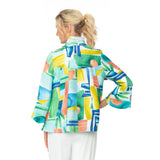 Springtime Abstract-Art-Print Jacket in Blue/Multi - 6855J-BLU