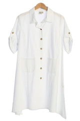 Cotton Shirtdress in White - BC145-WT