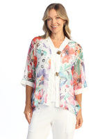 Boucle Mesh Cardigan w/ 2-Button Closure - BC8