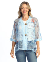 Boucle Mesh Cardigan w/ 2-Button Closure - BC8