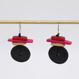 Black and Red Sabrina Earrings