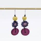 Petite Daisy Purple Earrings