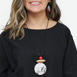 Luna Marbled Wood Pendant Necklace