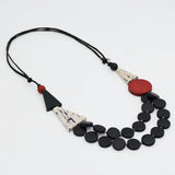 Black and Red Scarlett Multi-Strand Art Necklace