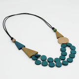 Teal Scarlett Multi-Strand Art Necklace