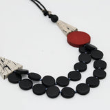 Black and Red Scarlett Multi-Strand Art Necklace