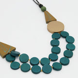 Teal Scarlett Multi-Strand Art Necklace