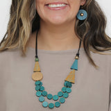 Teal Scarlett Multi-Strand Art Necklace