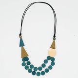 Teal Scarlett Multi-Strand Art Necklace